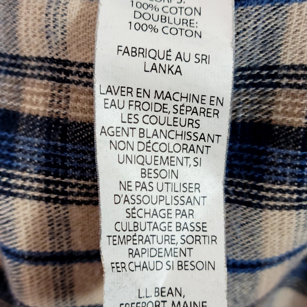LL Bean Flannel Lined Shirt Large - Picture 4 of 13